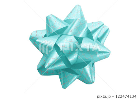 Light blue ribbon on isolated on transparent background. 122474134