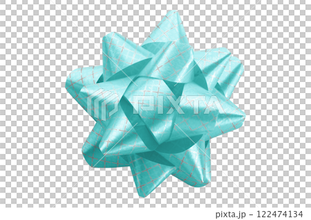 Light blue ribbon on isolated on transparent background. 122474134
