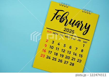 February 2025 annual monthly desk calendar for planning and management February 2025 annual monthly desk calendar for planning and management 122474311