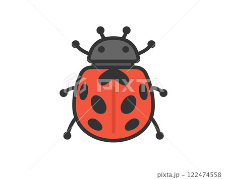 テントウムシのアイコン(線画カラー)のイラスト テントウムシのアイコン(線画カラー)のイラスト 122474558