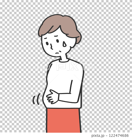 關注腰圍的女性 關注腰圍的女性 122474686