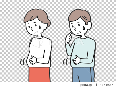 腹囲が気になる女性と男性 腹囲が気になる女性と男性 122474687
