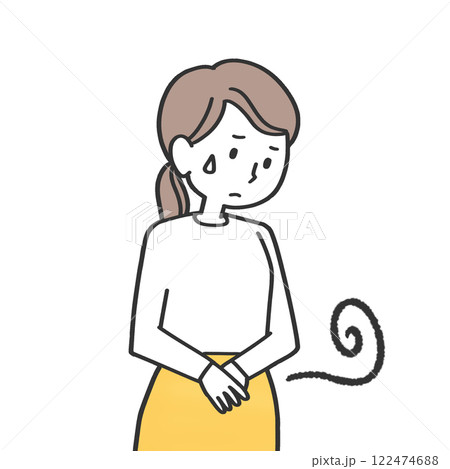 お腹の調子が悪い女性 122474688