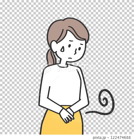 お腹の調子が悪い女性 122474688