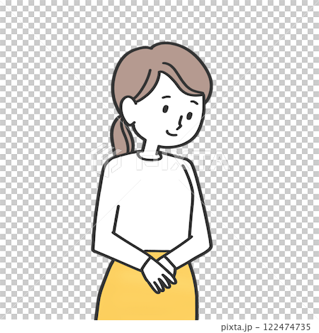 微笑的女人雙手放在肚子上 122474735