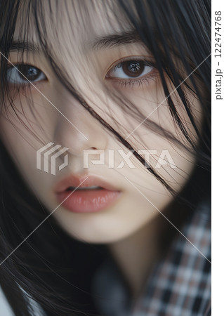 若い日本人女性のポートレートのイラスト素材 [122474768] - PIXTA