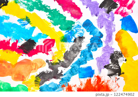 Textured pattern. Stains from acrylic paint of different shades. 122474902