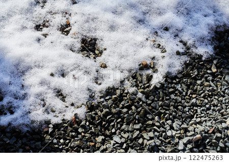 雪と砂利のテクスチャ 雪と砂利のテクスチャ 122475263