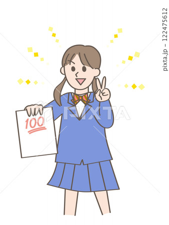 100点を取った学生 100点を取った学生 122475612