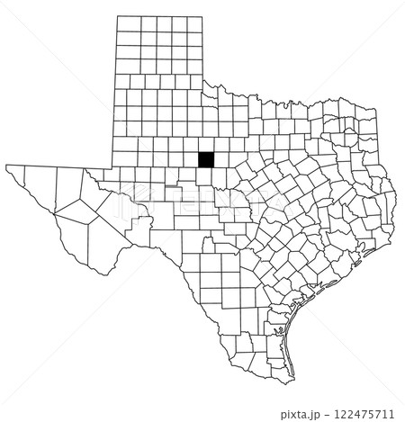 Map of Taylor County in Texas state on white background. single County map highlighted by black colour on Texas map. UNITED STATES, US Map of Taylor County in Texas state on white background. single County map highlighted by black colour on Texas map. UNITED STATES, US 122475711