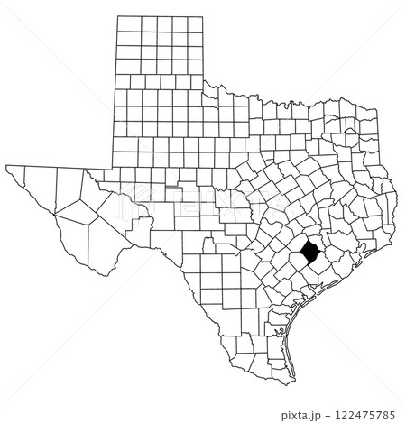 Map of Colorado County in Texas state on white background. single County map highlighted by black colour on Texas map. UNITED STATES, US Map of Colorado County in Texas state on white background. single County map highlighted by black colour on Texas map. UNITED STATES, US 122475785
