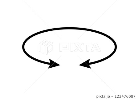 Oval circle double arrow icon. Ellipse orbit line arrow symbol. Oval circumference sign. Vector illustration isolated on white background Oval circle double arrow icon. Ellipse orbit line arrow symbol. Oval circumference sign. Vector illustration isolated on white background 122476087