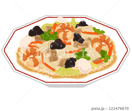 中華丼のイラスト 122476670