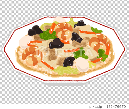 中華丼のイラスト 122476670