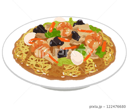 あんかけ焼きそばのイラスト 122476680