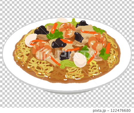 あんかけ焼きそばのイラスト 122476680