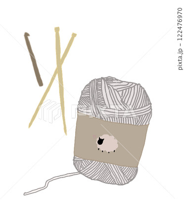 毛糸と編み棒のイラスト 毛糸と編み棒のイラスト 122476970