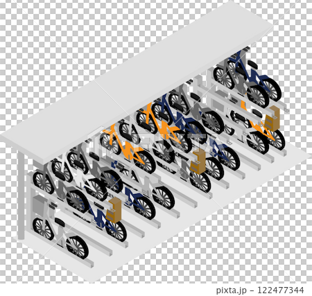 Isometric two-tier bike rack image 122477344