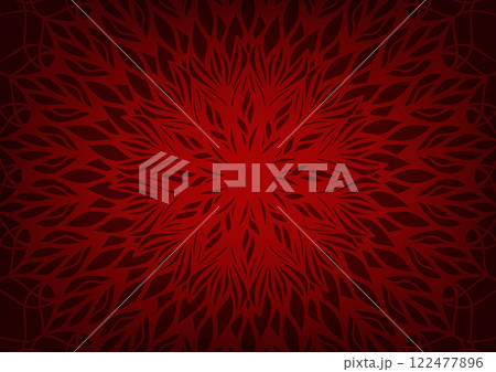 Dark red flower art pattern mandala background のイラスト素材 [122477896] - PIXTA
