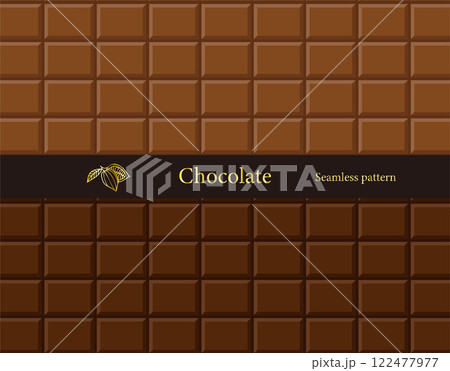 シンプルな板チョコレートの背景イラスト素材 シームレスパターン バレンタインデー 2月 122477977