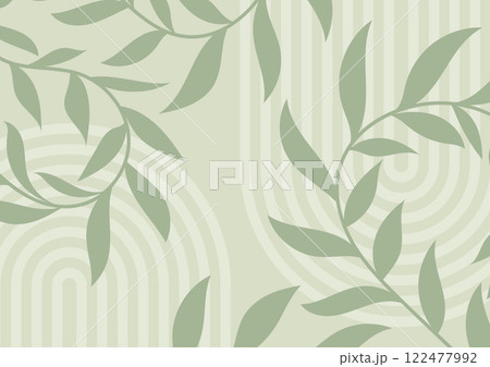 Abstract leave green leaf plant line background  122477992
