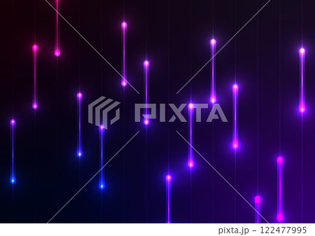 Dark purple tech neon light line pattern background  122477995