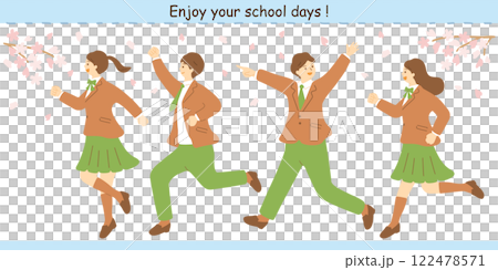 Students running through Students running through 122478571