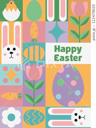 Happy easter patterns modern geometric abstract style 122479020