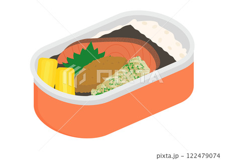 焼鮭とちくわ天とフライがのったのり弁当 焼鮭とちくわ天とフライがのったのり弁当 122479074