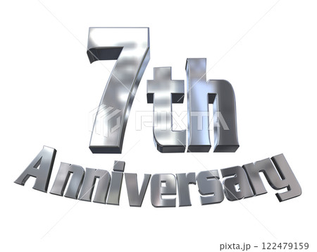 3DCG文字「7th Anniversary/7周年マークキラキラ」シルバー,銀 3DCG文字「7th Anniversary/7周年マークキラキラ」シルバー,銀 122479159