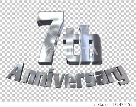 3DCG文字「7th Anniversary/7周年マークキラキラ」シルバー,銀 3DCG文字「7th Anniversary/7周年マークキラキラ」シルバー,銀 122479159