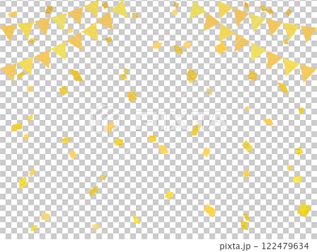 金色五彩紙屑和花環插畫素材金色 金色五彩紙屑和花環插畫素材金色 122479634