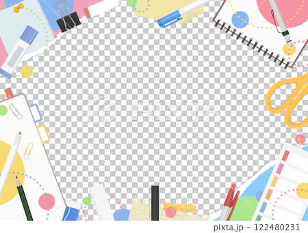 撕紙和文具框背景，流行設計 122480231