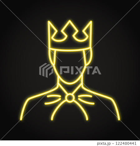 King royalty person neon icon 122480441