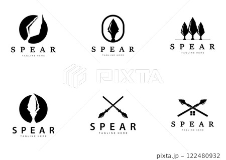 Spear Logo Old Vintage Rustic Simple Design Business Brand Spear Arrow 122480932