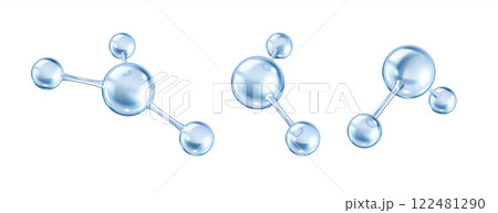 Collagen molecules forming structural network icons set 122481290