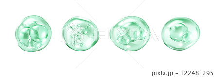 Collagen molecules within green bubbles realistic icons set Collagen molecules within green bubbles realistic icons set 122481295