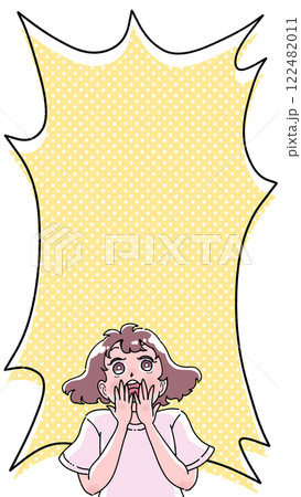 コミック風の吹き出し付きの女の子のイラスト 122482011
