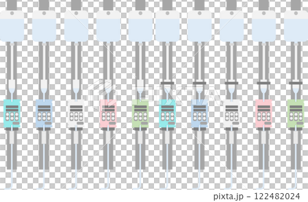 Illustration set of graphic material for infusion pump (medical equipment) 122482024