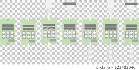Illustration set of graphic material for infusion pump (medical equipment) 122482040