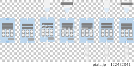 Illustration set of graphic material for infusion pump (medical equipment) 122482041