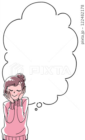 コミック風の吹き出し付きの女の子のイラスト 122482178