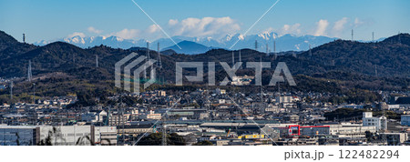 小牧山山頂からの眺め　中央アルプス方面 122482294