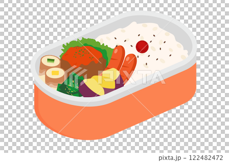ハンバーグとウインナーのお弁当 ハンバーグとウインナーのお弁当 122482472