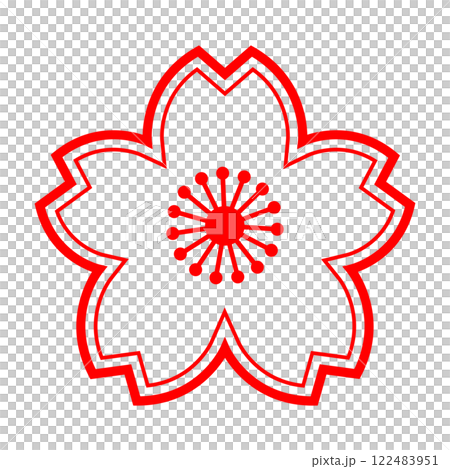 Cherry blossom stamp Japanese style material Cherry blossom stamp Japanese style material 122483951