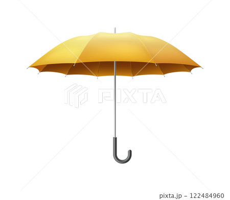 Classic yellow umbrella protecting against rain illustration 122484960