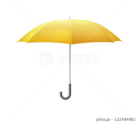 Classic open yellow umbrella realistic vector illustration Classic open yellow umbrella realistic vector illustration 122484962