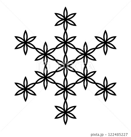 Flower of life Sacred geometry contour outline line icon black color vector illustration image thin flat style Flower of life Sacred geometry contour outline line icon black color vector illustration image thin flat style 122485227