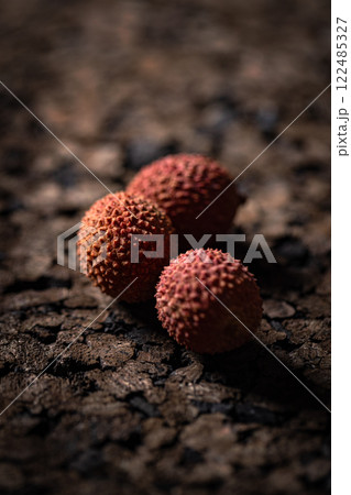 Three ripe lychees Three ripe lychees 122485327