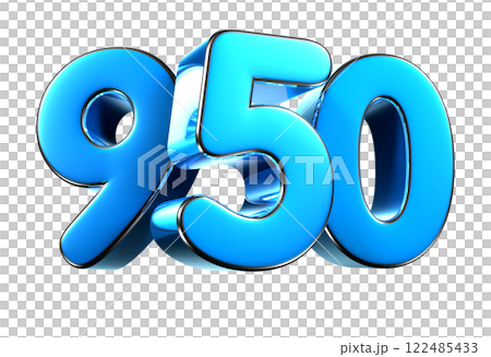Blue number 950 3d illustration.のイラスト素材 [122485433] - PIXTA